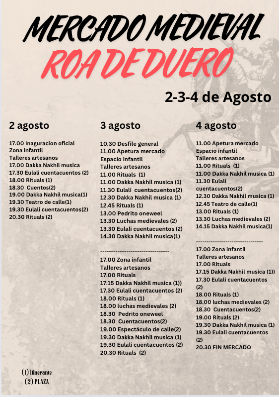 PROGRAMACIÓN MERCADO MEDIEVAL
