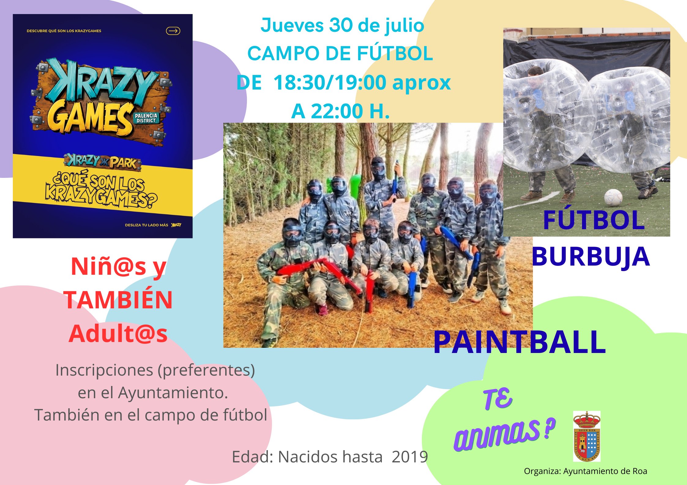 RECORDATORIO PAINT BALL para ADULTOS Y NIÑOS