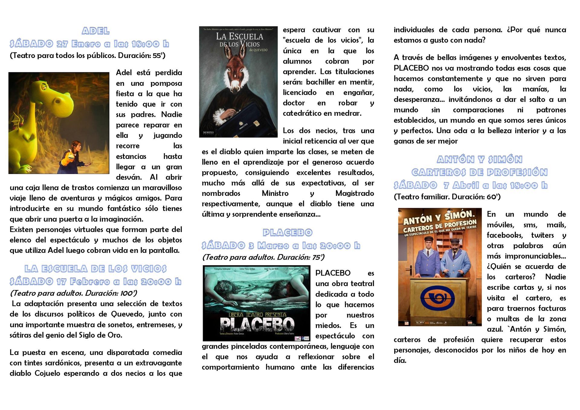 Programación Escénica. Primer Semestre de 2018